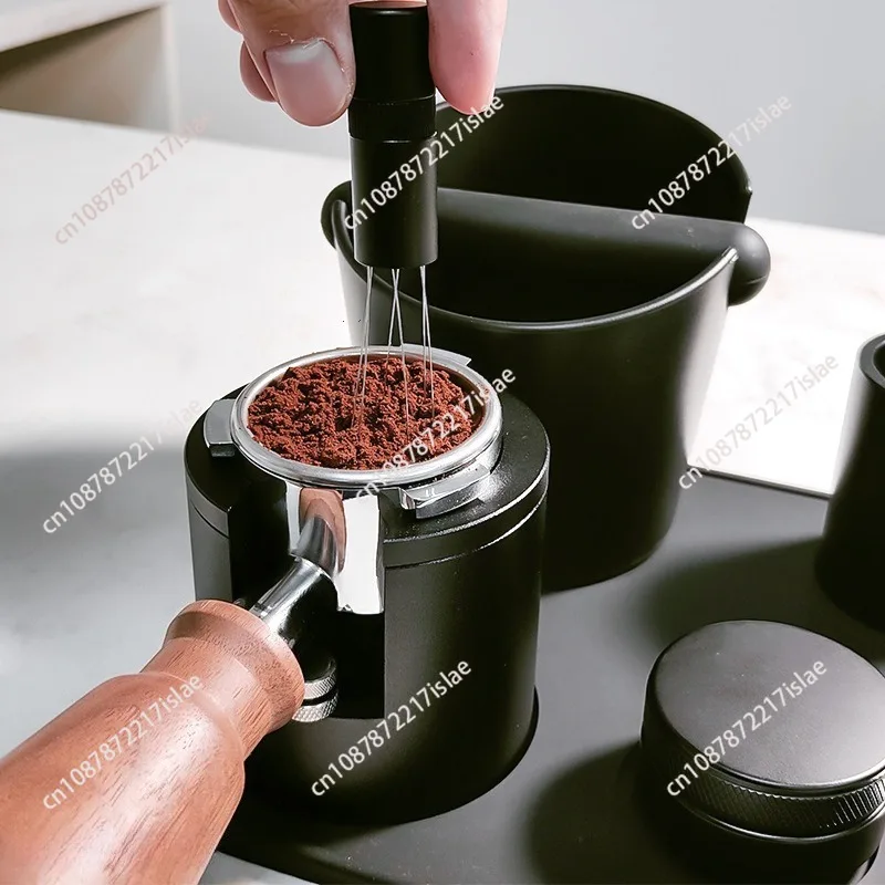 Aluminum Alloy Coffee Tamper Station Stand Universal Coffee Powder Press Base Fits 51mm 53mm 58mm Portafilter