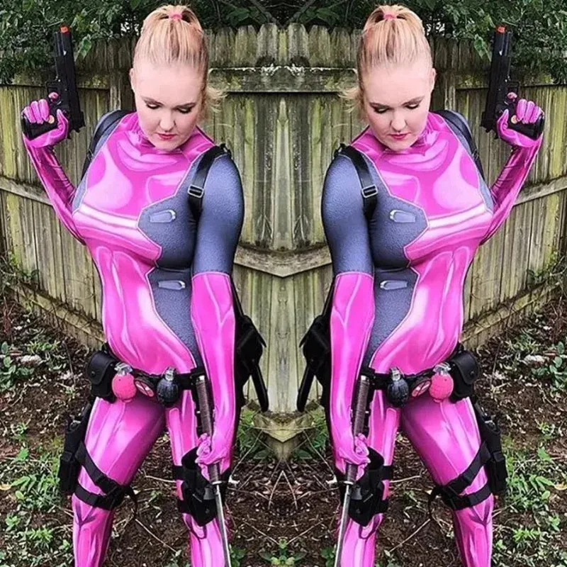 Sky06 ฮาโลวีน Lady Deadpool คอสเพลย์เครื่องแต่งกายผู้ใหญ่เด็กผู้หญิงผู้หญิง zentai บอดี้สูท catsuit66liU &