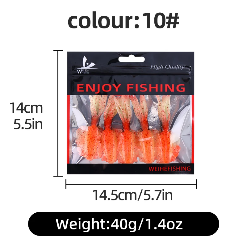 WEIHE 5-teiliges Set Tintenfisch-Köder Mehrfarbige Kleine Tintenfisch- und Oktopus-Köder zum Angeln Sortierte Bunte Achtarmige Tintenfischköder – Detail 18