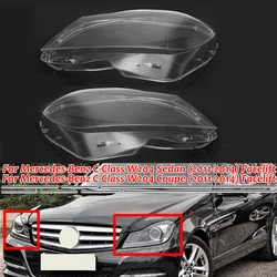 Left/Right Car Front Headlight Lens Cover For Mercedes-Benz C-Class W204 Sedan Coupe C180 C200 C260 2011-14 Claer Headlamp Shell