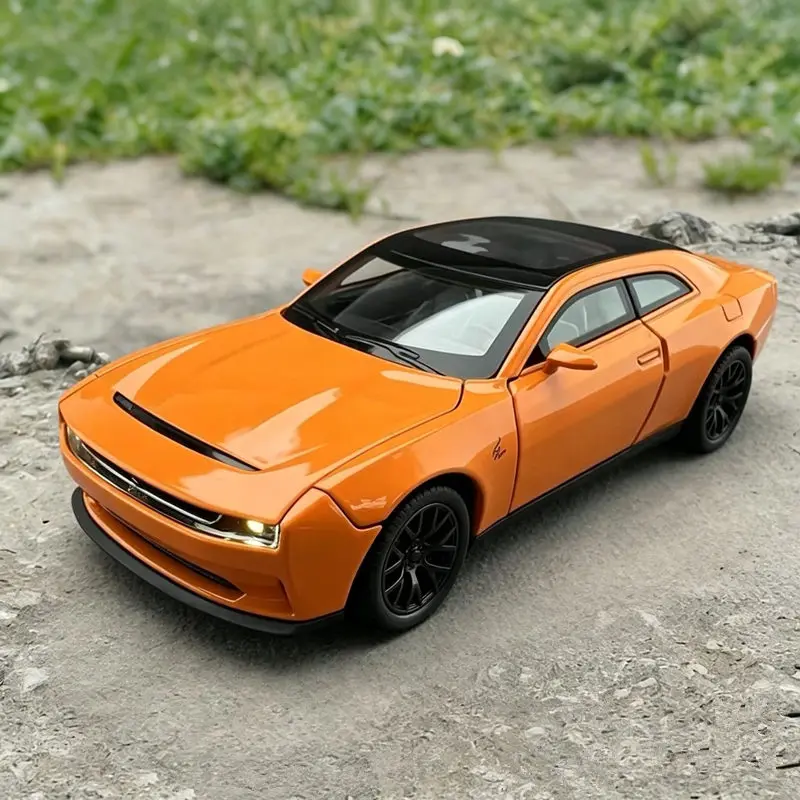 

1:32 Dodge Challenger SRT Hellcat Alloy New Energy‌ Sports Car model Diecast Racing Car Vehicle Model Sound Light Kids Toy Gift