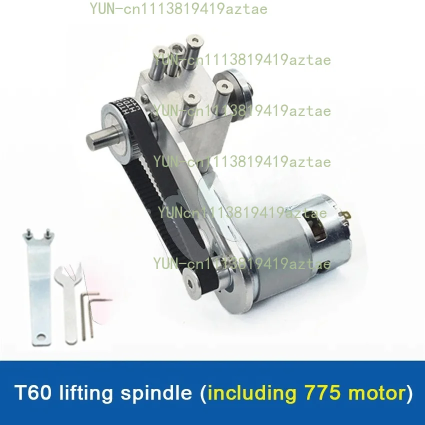 T60 Lifting Table Saw Spindle Miniature Lifting Table Saw Bearing Seat DIY Cutting Saw Depth Adjustment Kit With DC775/895 Motor