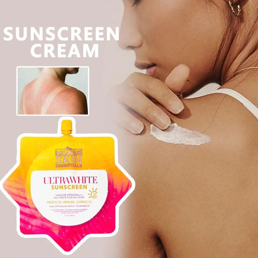 Whitening Sunscreen 50ML SPF50+ - All Skin Types Suitable Easy To Apply Brightening Oil-Free Lightweight Daily Sun Protection