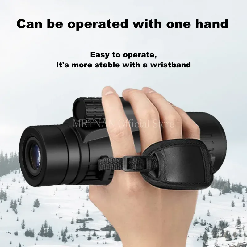 5000M Powerful Monocular 12x50 Monocular Long Reach Portable Telescope High Magnification Professional for Camping