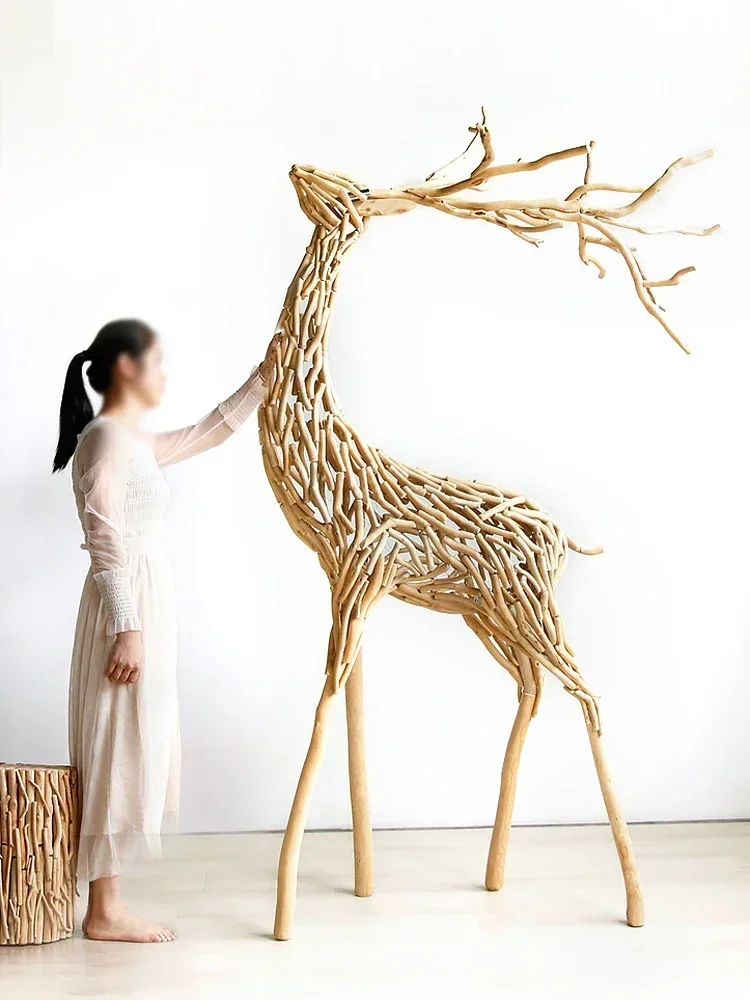 Pure handmade lucky deer outdoor large-scale landscaping ornament courtyard creative  decoration shopping