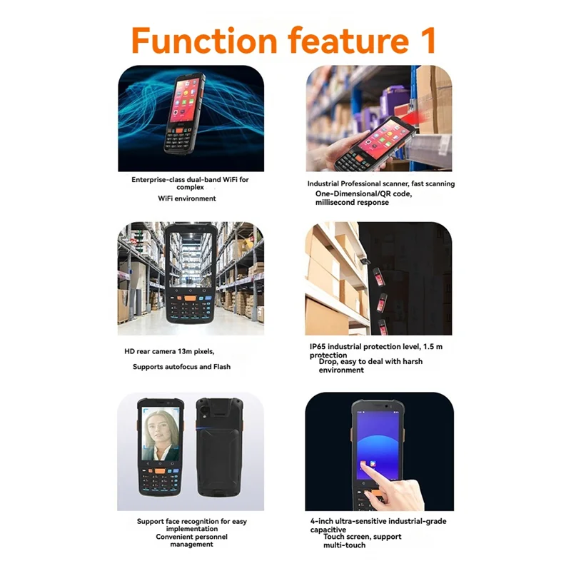 

Durable-Android 11 Data Collector Wireless Wifi Terminal 1D 2D QR Barcode Scanner 3+32 With Charger 4G Device For Warehouse