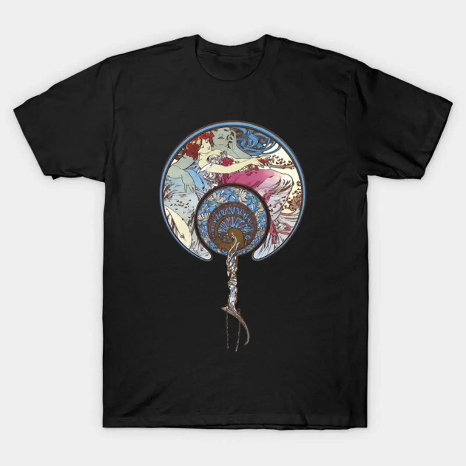 Alphonse Mucha Art Nouveau Beautiful Rare Vintage Design T Shirt vintage Washed Soft fashion Unisex Top For Everyday Wear