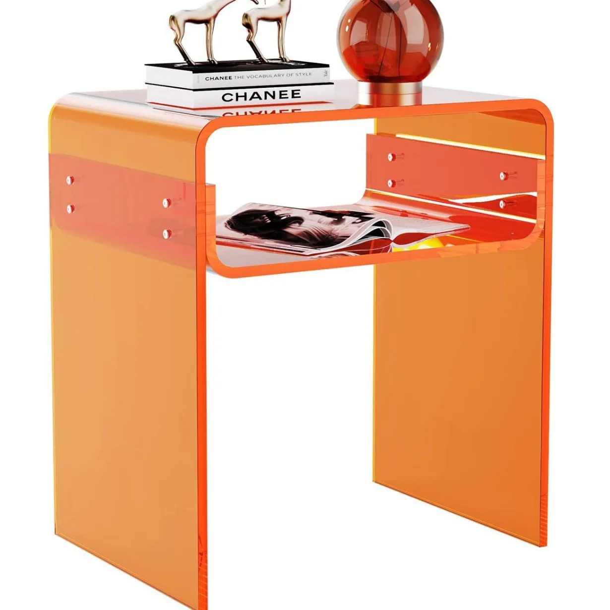 

Transparent acrylic coffee table living room 2 floors bedside table bedroom home decoration bedroom decoration hotel apartment