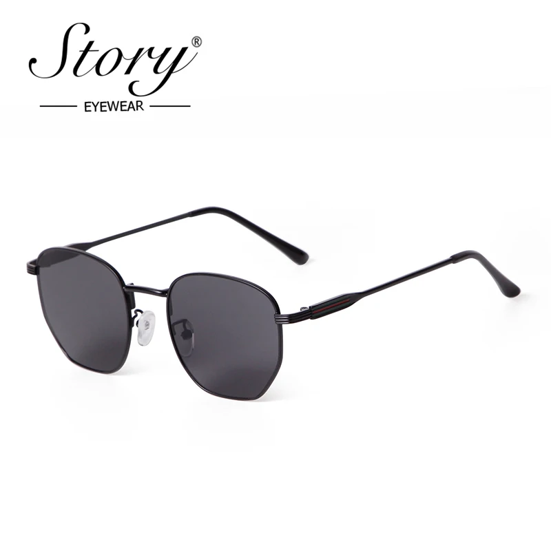 STORY Classic Metal Square Sunglasses Men Women Brand Designer Sun Glasses Retro Small Polygon Sun Glasses Driving Shades S9615A