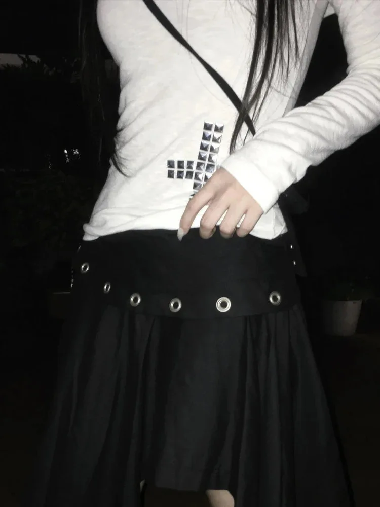 أوائل الخريف عارضة أزياء الصليب الأبيض الساخن الماس كتف واحد طويلة الأكمام فتاة حار ضيقة المرأة الصفصاف مسمار أعلى #1