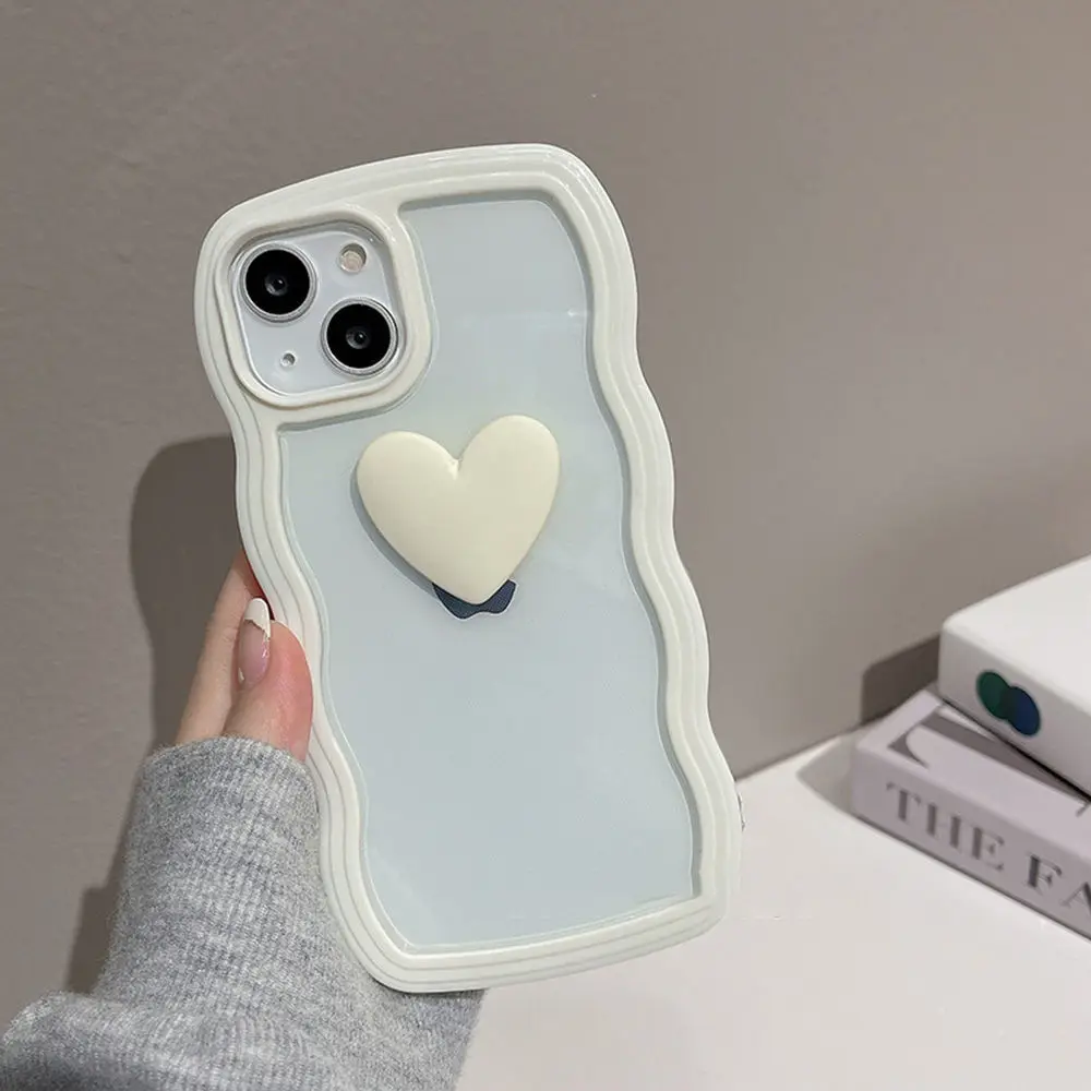 3D Love Heart Wavy Lines Phone Case For iPhone 13 Case iPhone 11 12 14 15 Pro Max 15 Plus XR X XS Max 7 8 SE2022 2020 Soft Cover