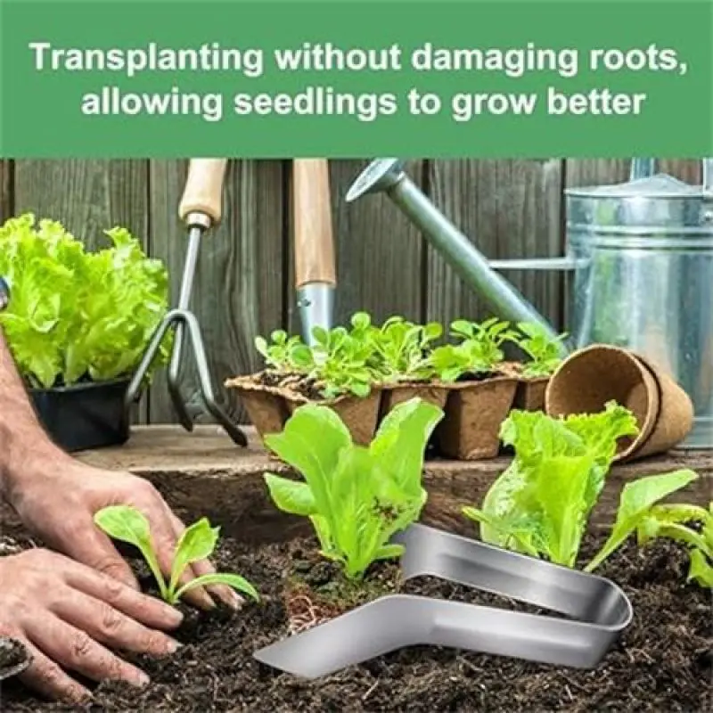 Stainless Steel Plant Transplantation Tongs Garden Seedling Transplant Tongs Durable Reduce Root Damage Tongs for Gardening