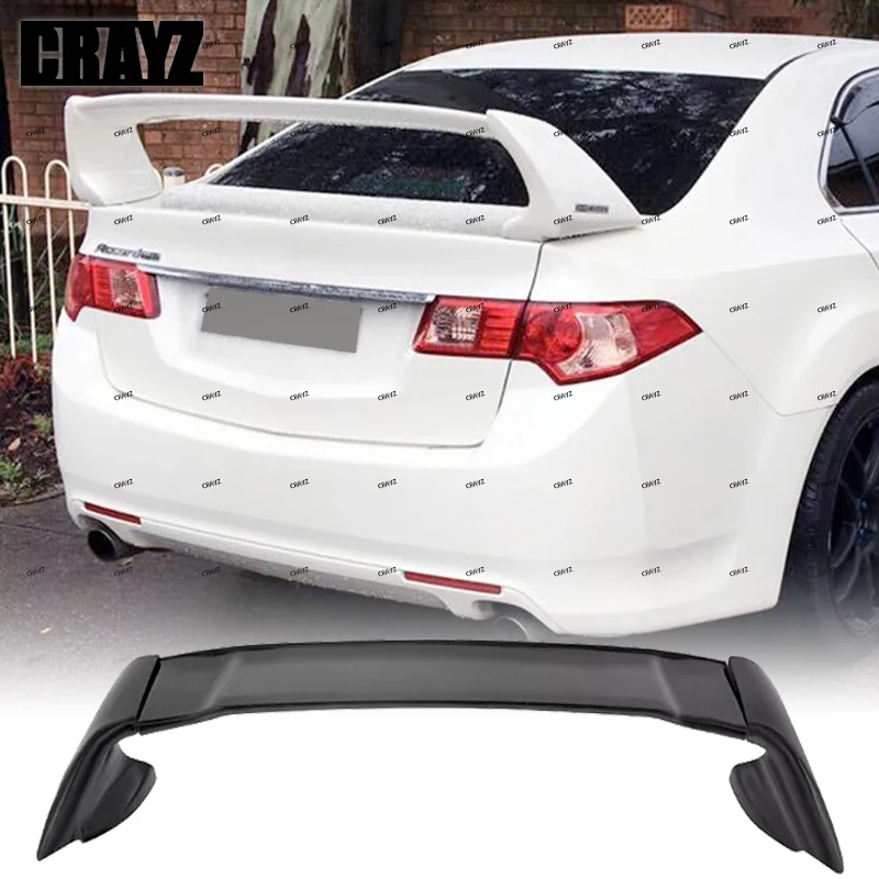 For Honda Acura TSX Sedan Accord 2009 2010 2011 2012 2013 2014 MUGEN Style High Quality ABS Plastic Unpainted Rear Spoiler view 2