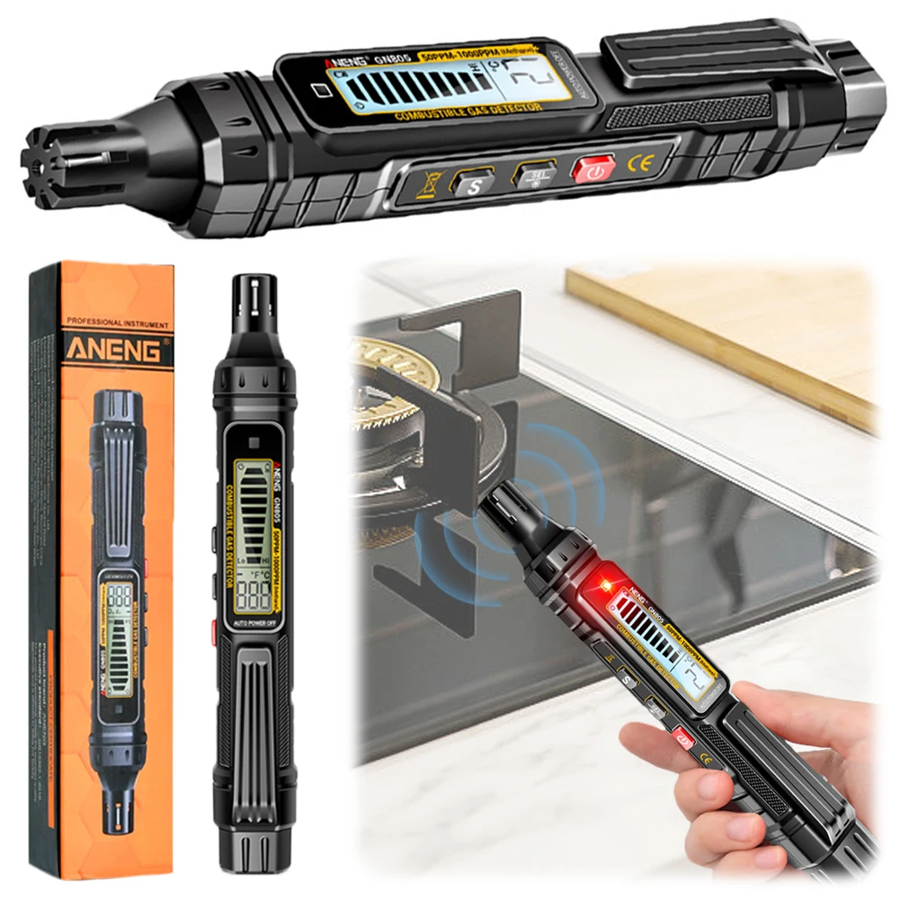 

Portable Gas Sniffer 50~10000PPM Methane Natural Gas Flammable Alcohol Methane Analyzer LCD Backlit Gas Analyzer for Home and RV