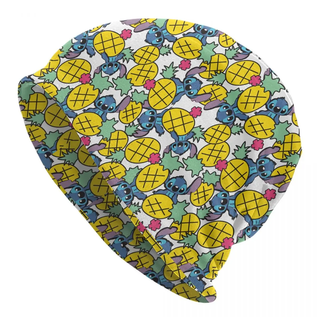 

Lilo & Stitch Pineapple Bonnet Hats Fashion Outdoor Skullies Beanies Hat Unisex Warm Dual-use Cap