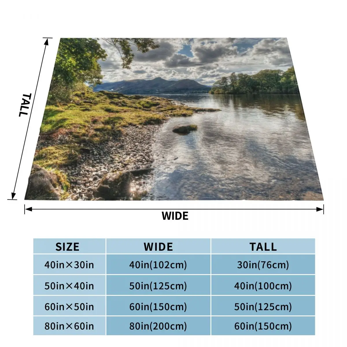 Catbells & Derwent Isle From Derwentwater Throw Blanket Fluffy Softs Cute warm for winter Decoratives Blankets