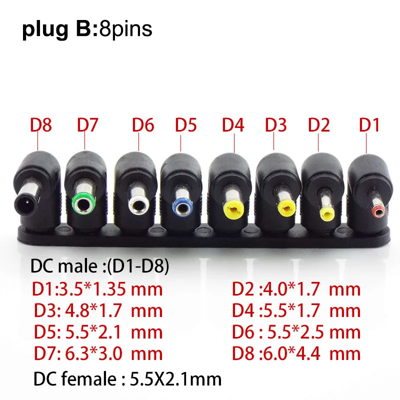 Końcówki gniazda zasilania DC żeńsko-męskie AC Wtyczka 5,5 mm x 2,1 mm Zestawy adapterów zasilających do laptopa Lenovo Thinkpad Wideo Uniwersalny — zdjęcie 5