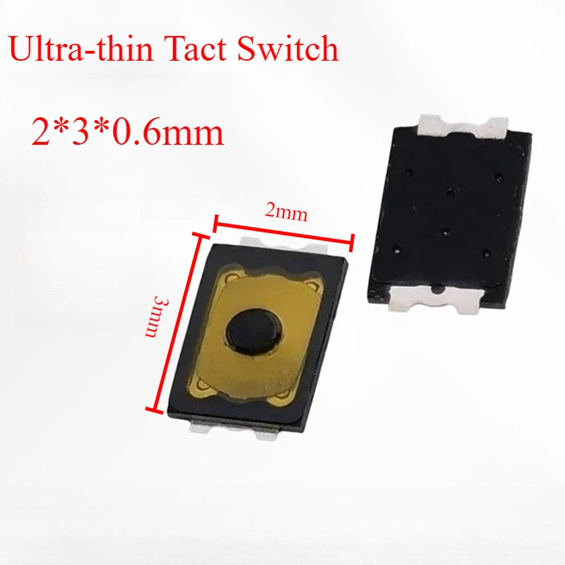 100Pcs/Lot Ultra-thin Electronic Button 2 Feet Touch Switch Patch 2*3*0.6mm Inner Point 250gf Small Membrane Switch