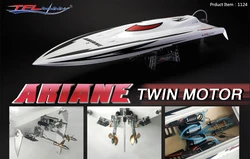 TFL 1124 Big Size Professional RC Electric Racing Speedboat Ariane with Twin 4082 KV1600 Motor & Twin 180A ESC Fiberglass