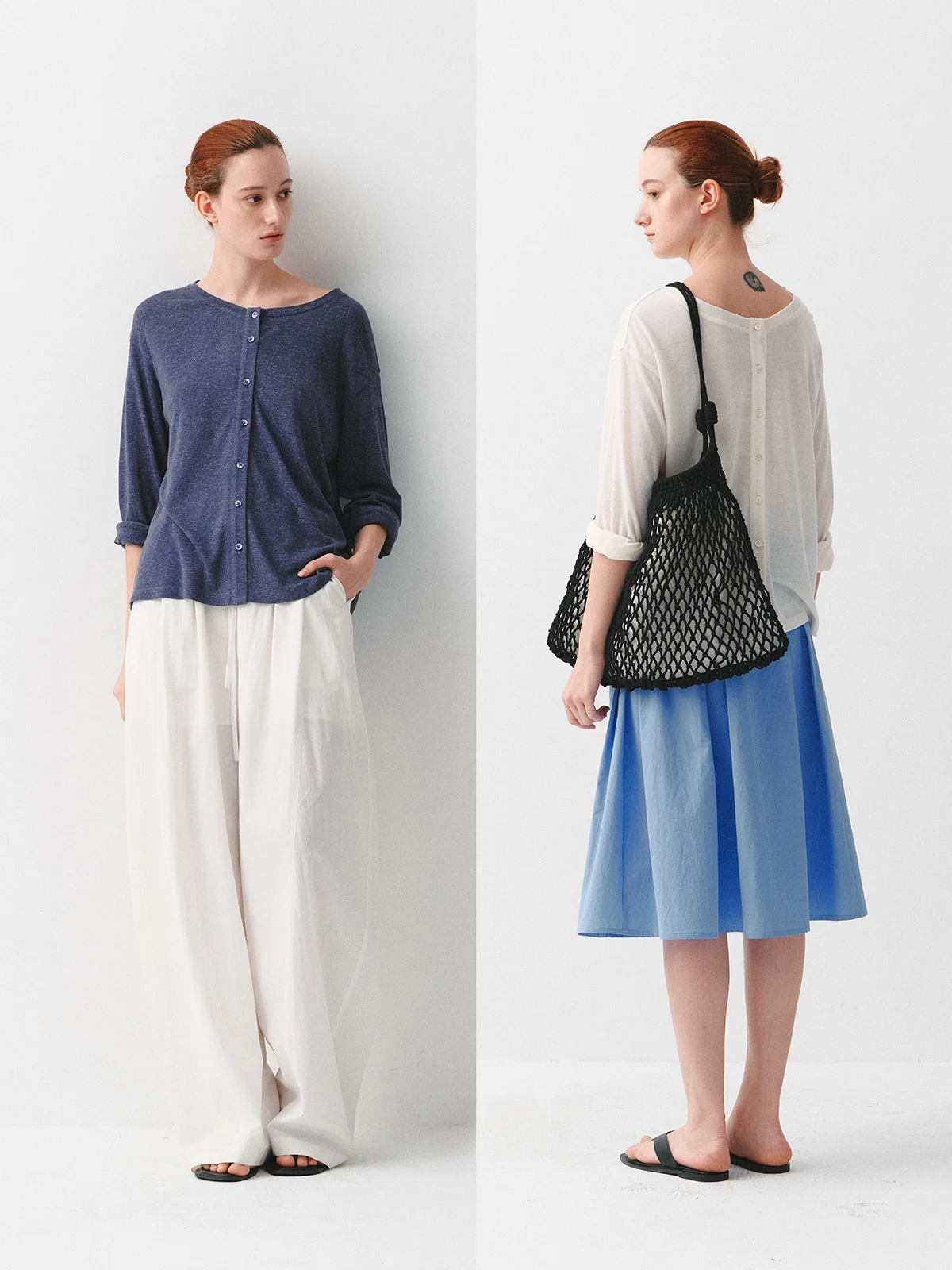 

Женская вязаная футболка-накидка GUOE с длинным рукавом, круглым вырезом, однотонная, дышащая, комфортная, из льна и шелка, на пуговицах спереди