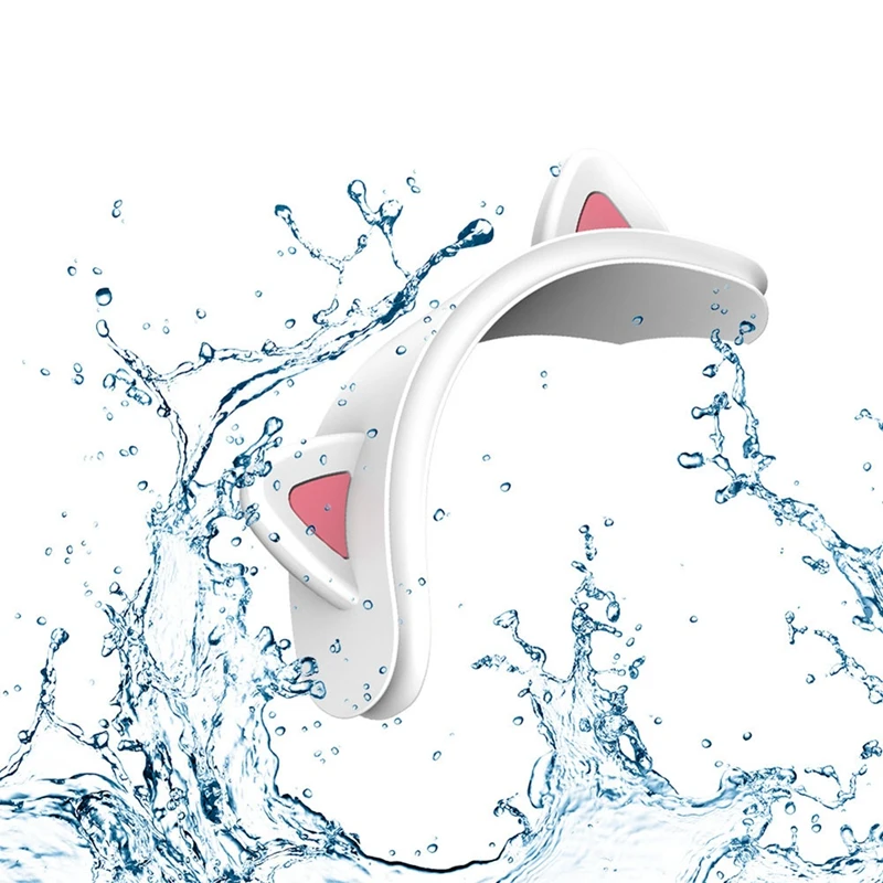 For Apple  Max Multifunctional Wireless Bluetooth Headset Crossbar Cat Ear Silicone Protective Cover, White Durable