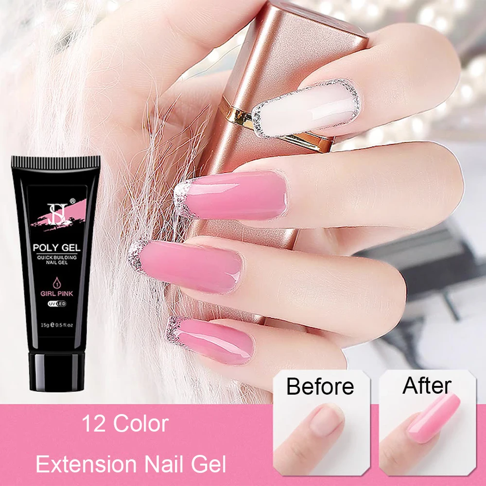 

Sdotter 12 Color Extension Nail Gel 30ml Quick extension Acrylic Gel Clear Crystal Jelly Effect Extension Gel Varnish of Fast Dr