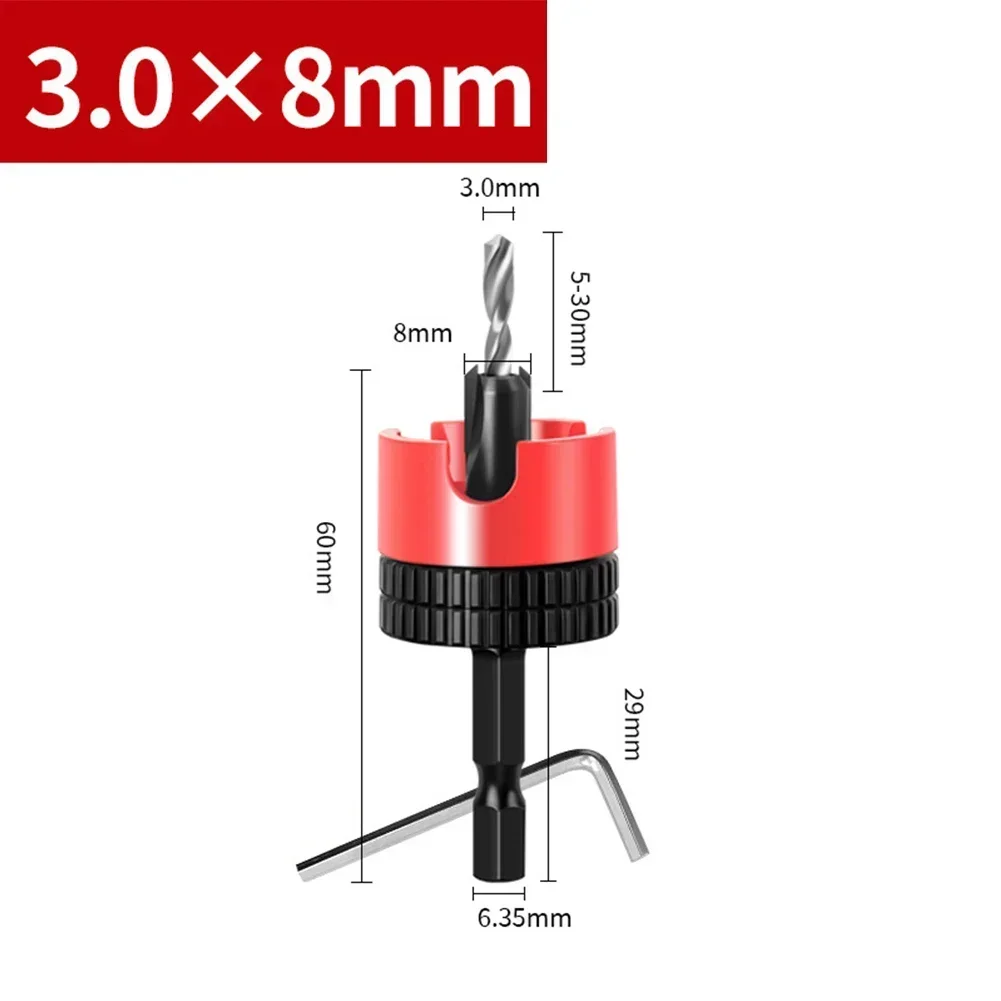 Router Bit 8mm Drill Bit Core Limiter Drill Bit Decorative Edges And Grooves Flush Screw Heads Precise Drilling Depths