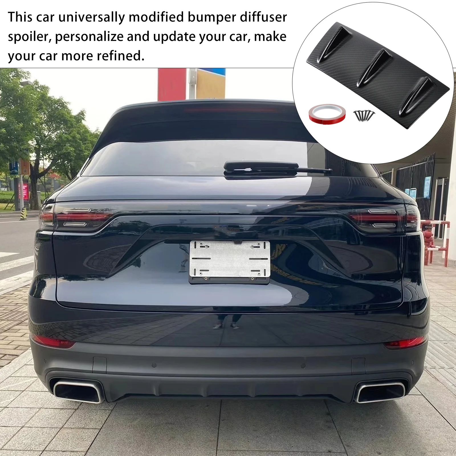 1 قطعة المصد الخلفي للسيارة دائم Abs الناشر الخلفي مستقرة القيادة الحد من الضوضاء العالمي صالح السيارة الخلفي سبويلر جسم السيارة المفسد