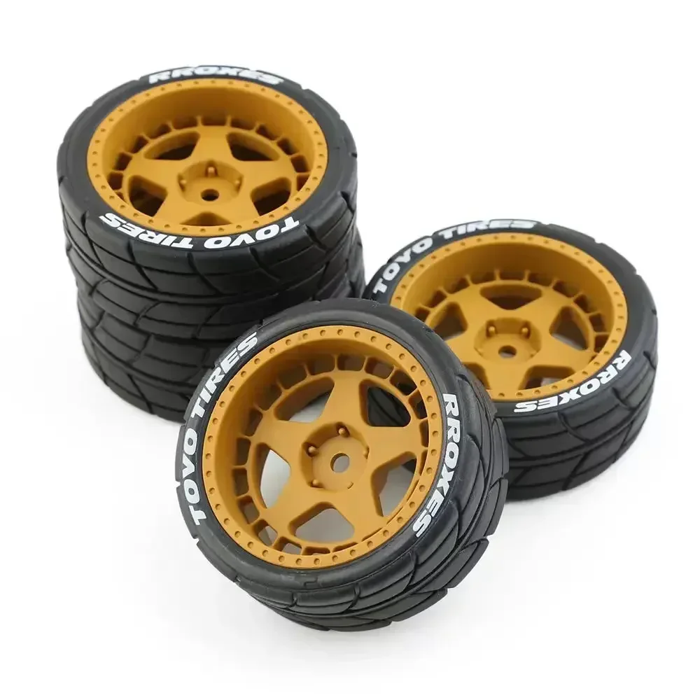 For Tamiya TT01 TT01E TT02 TT02B XV01 TA06 PTG-2 1/10 RC Car Upgrades Parts Accessories 4Pcs Rubber Tire Wheel Tyre