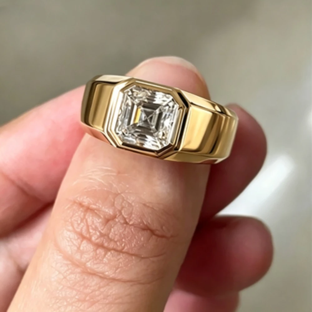 Solid 925 Sterling Silver Ring Fully Set with Moissanite Festive Gift Ideal for Any Occasion