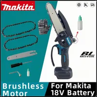 Makita 18V 6Inch Brushless Electric Saw With Oiler Efficient Cordless Woodworking Garden Logging Saw Tool For Makita Battery