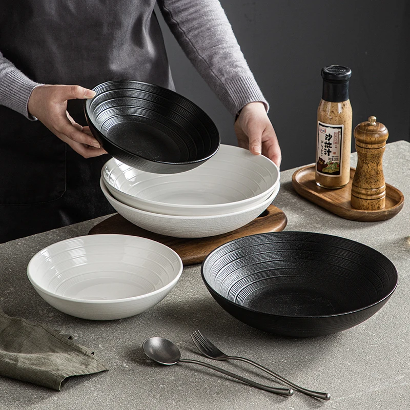 

Скандинавская большая керамическая миска для супа для дома, креативная миска для салата и лапши, ресторанная сервировочная тарелка для рыбы