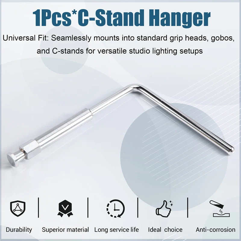 DT19 C-Stand Hanger L-Type Extension Pin Grip Head Mount for Studio Lighting Scrim Flag Diffuser Organization