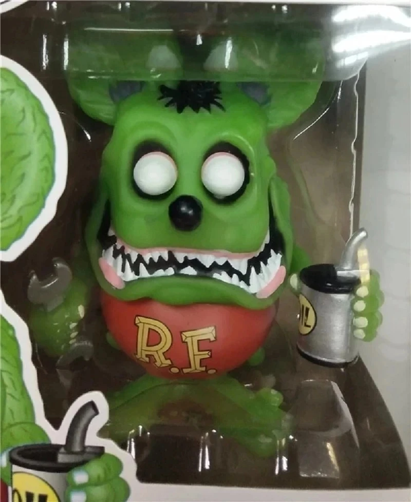 Green Chrome Rat Fink - 2019 SDCC Shared Exclusive 15 Vinyl Doll Action Figure Toys 10cm Height