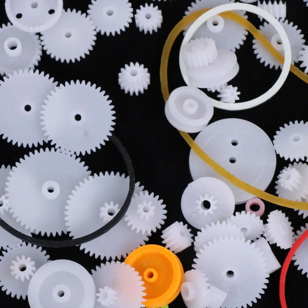 Juego de Engranajes de Plástico DIY con Bandas Elásticas para Máquina de Modelo de Robot Educativo