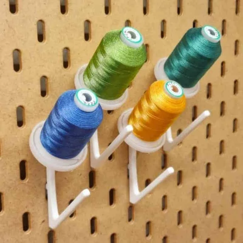 Skadis Pegboard Thread Spool Holder Wall Mount Sewing Bobbin Storage Rack Craft Embroidery Organizer