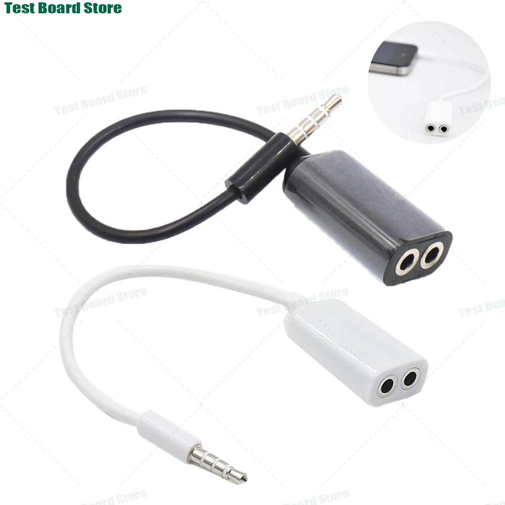 1Pce 3.5mm One Split Two Dual Audio Audio Headphone Splitter Couple Audio Cable for iPhone and iPod