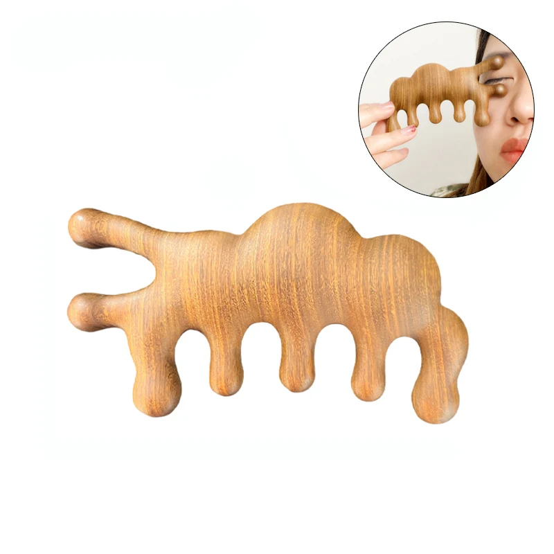 Sandalwood Massage Comb Head Meridian Scalp Comb Face Eye Shoulder Neck Scraping Treatment Hair Loss Anti-static Women Scalp