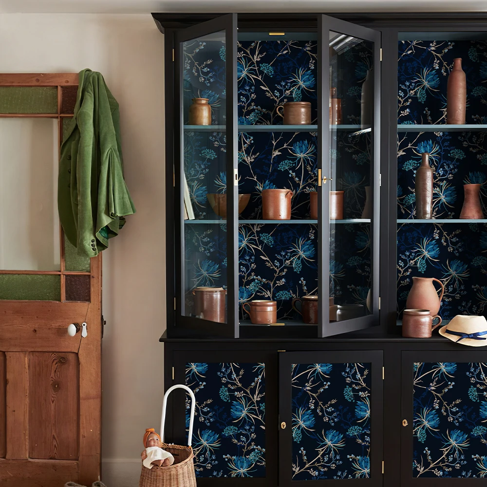 ورق حائط زهري ذاتي اللصق مقاوم للماء لتزيين المنزل ورق حائط قابل للإزالة ملصقات ورق حائط لخزانة الأثاث البلاستيكية