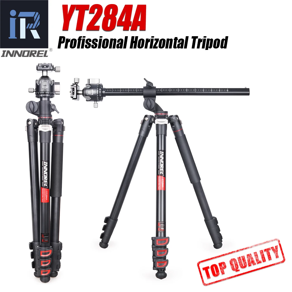 INNOREL YT284A Professional Horizontal CNC Heavy Tripod, Max Height 177cm, With Central Column, for DSLR Camera Video Camcorder