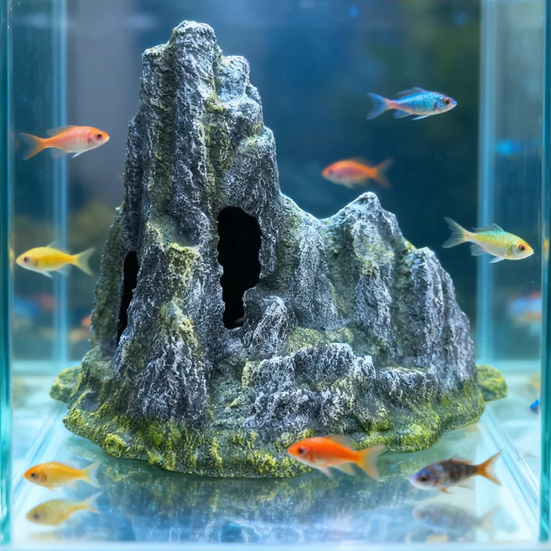 

1PC Aquarium landscaping rockery fish shelter fish tank ornaments can be planted with aquatic plants, landscaping and flowers