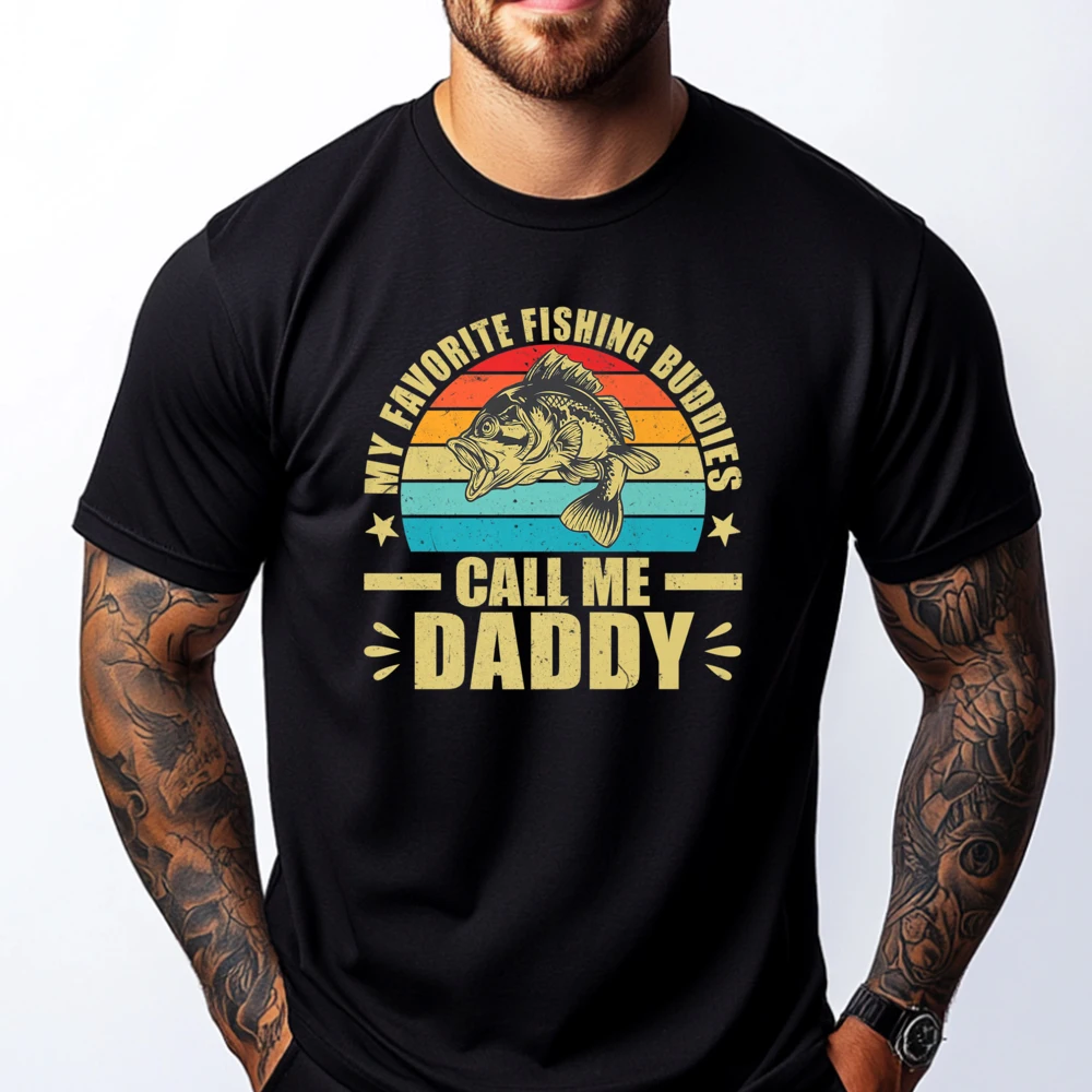 

Hunting Fisherman My Favorite Fishing Buddies Call Me Daddy Grpahic Tee Funny Shirt Gothic Style Casual