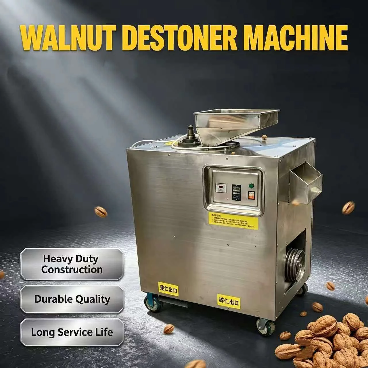 Stainless Steel Walnut Huller Machine Commercial Walnut Cracking Equipment Automatic Walnut Sheller Easy To Operate