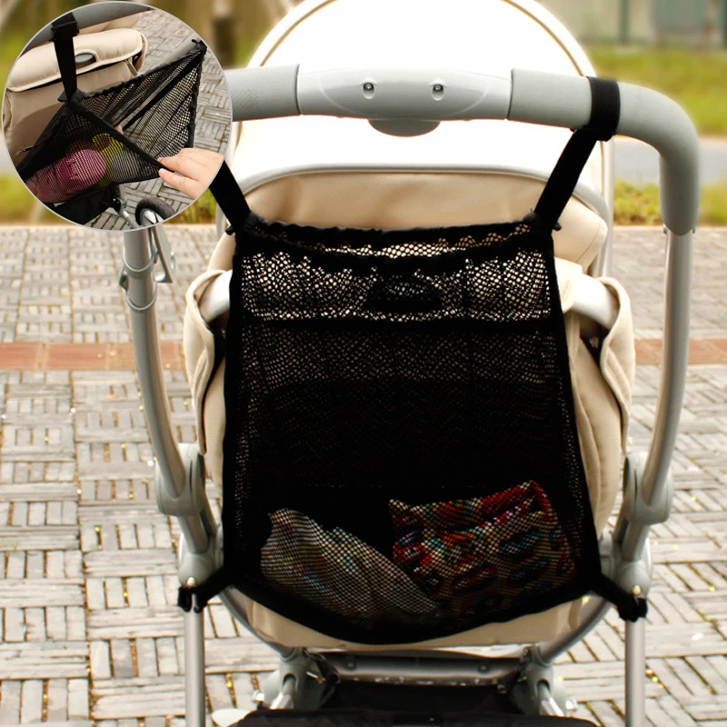 Baby Stroller Storage Hanging Bag Baby Products Stroller Storage Bag Universal Accessories Large Capacity Storage Mesh Bags