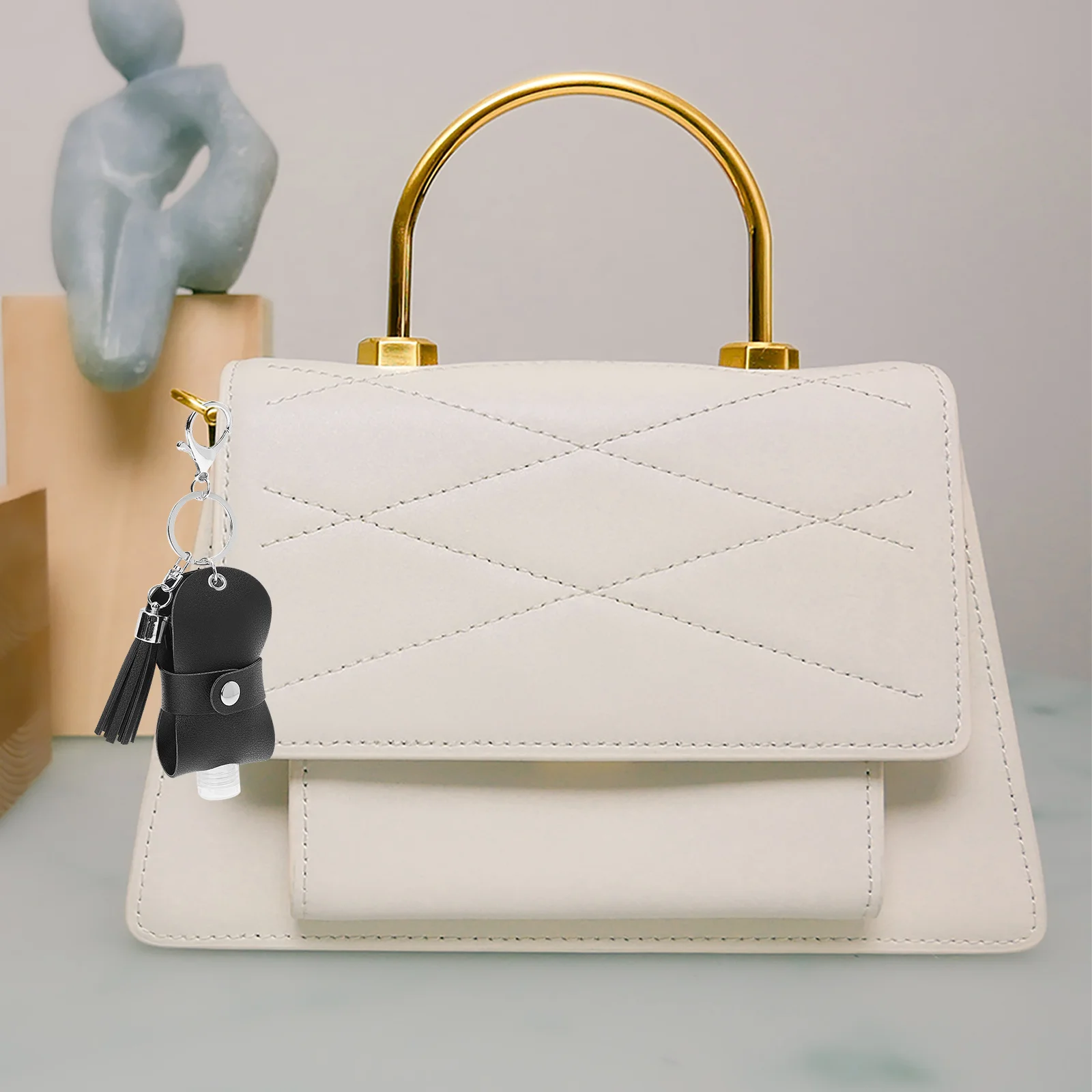 

Refillable Portable Hand Bottle Cover Keychain Leakproof Liquid Container Holder Essential Oil Perfume Lotion Travel