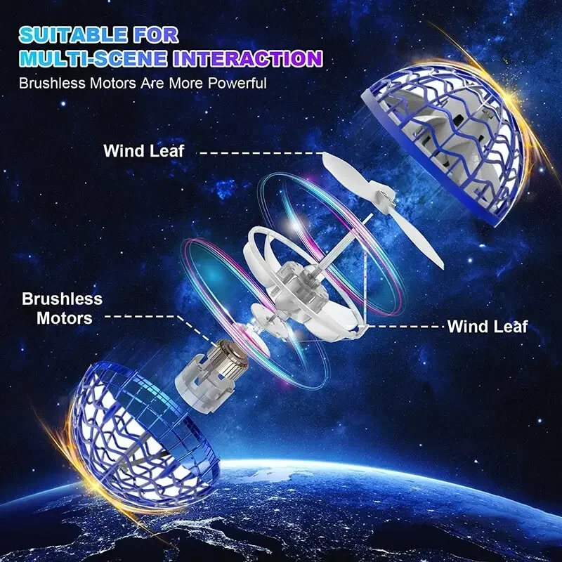 Latająca piłka zabawka magiczna piłka latający obrotowy dron samolot żyroskop indukcyjny świąteczny prezent dla dzieci zabawka antystresowa