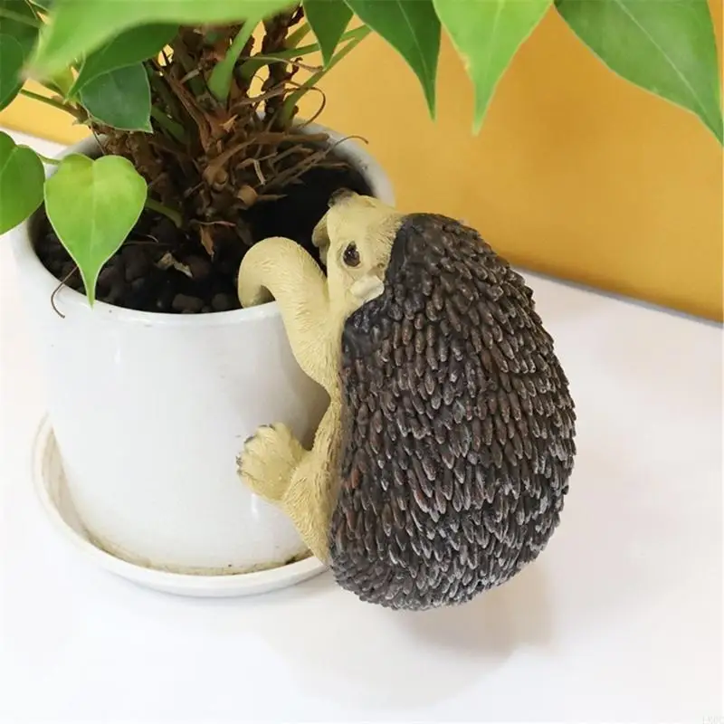 Hedgehog Figurine Flower Pots Ornament Waterproof Resin Sculpture Hanging Animal Statue for Garden and Patios Decoration