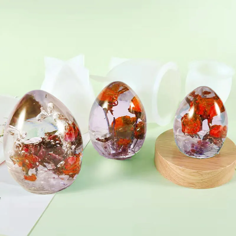 Multiple sizes Crystal Epoxy Resin Mold DIY Oval Egg Ball Shaped Night Light Silicone Mold Jewelry Decoration Molds