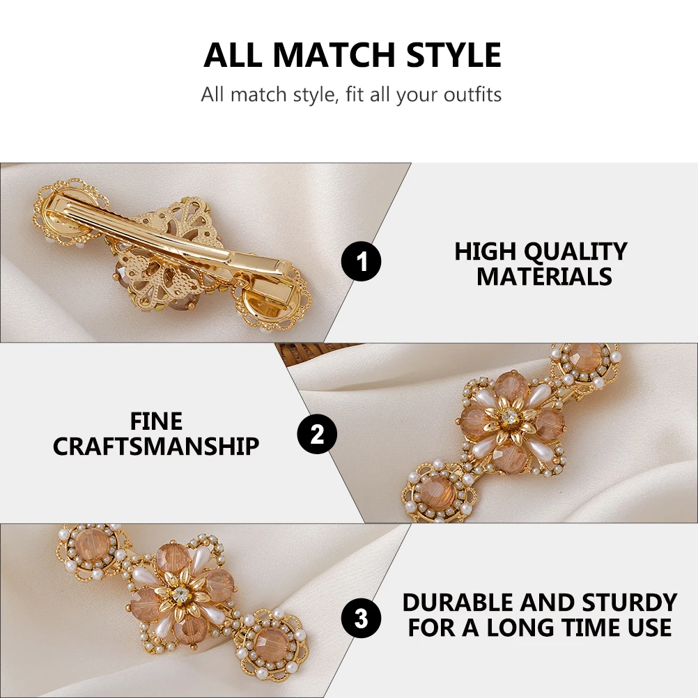 

Pearl Hair Clip Crystal Flower Hairpin Fashion Barrettes Girls Headwear Styling Clamps Durable Hairstyles Tshirt Dress Wedding