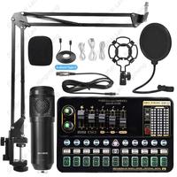 Studio Podcast Live External USB Sound Cards for Mac PC Audio Sound Cards With DJ Mixer BM800 Condenser Microphone Set